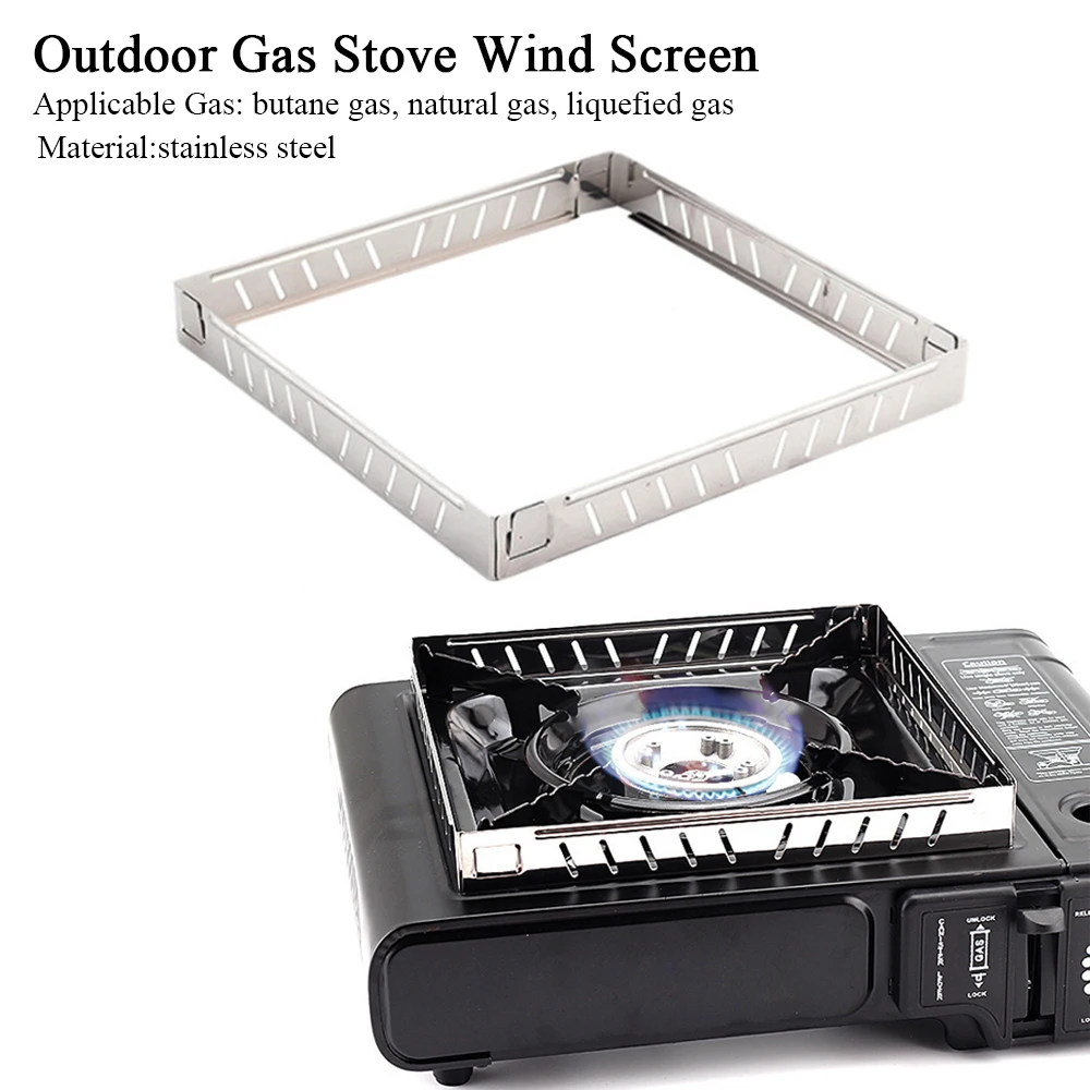 Camping Cooking Windscreen - Outdoor Gas Stove Wind Screen Stainless