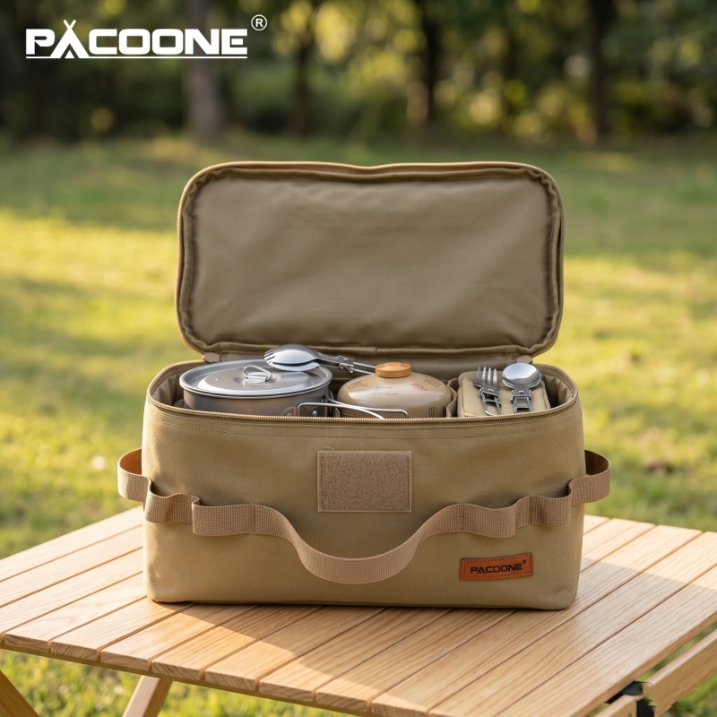 Camping Cooking Organizer - PACOONE Portable Camping Storage Bag Multifunctional