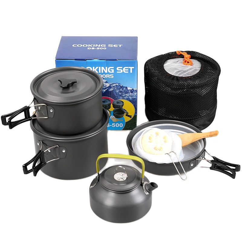 Camping Cooking Set 2 Person - Outdoor Camping Cooking Set Nonstick Pot