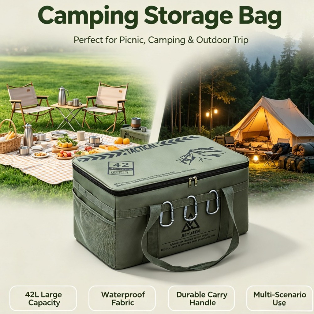 Camping Cooking Organizer - 30/42L Foldable Portable Outdoor Picnic Tableware
