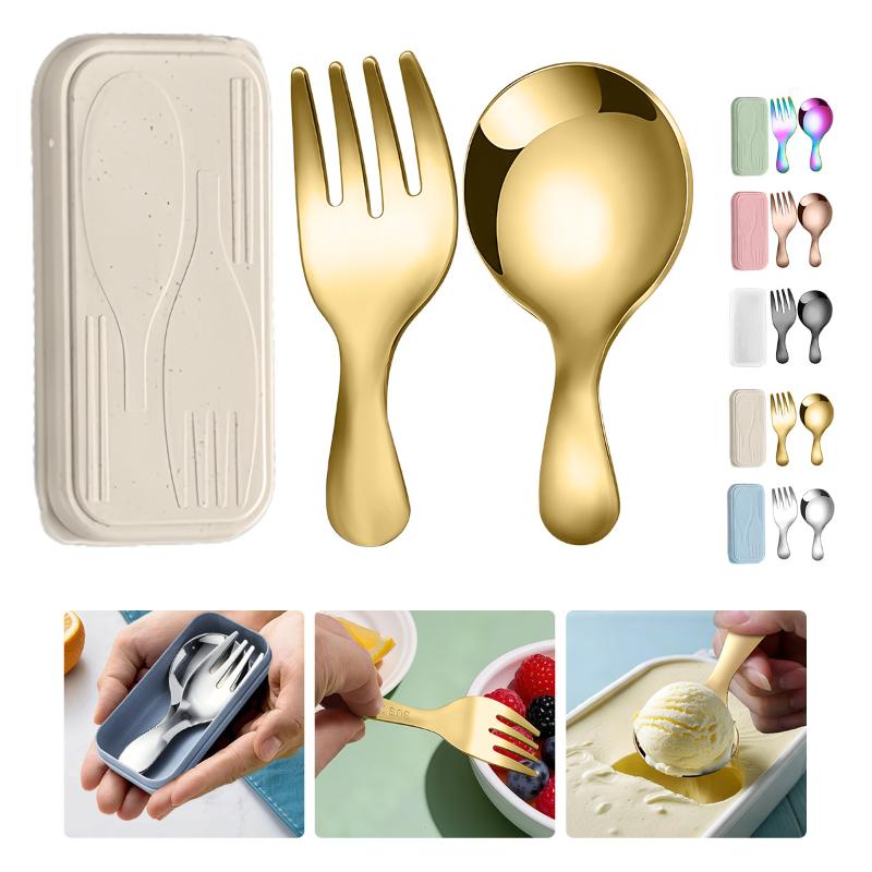 Camping Hiking Cooking - Stainless Steel Tableware Set Spoon Fork