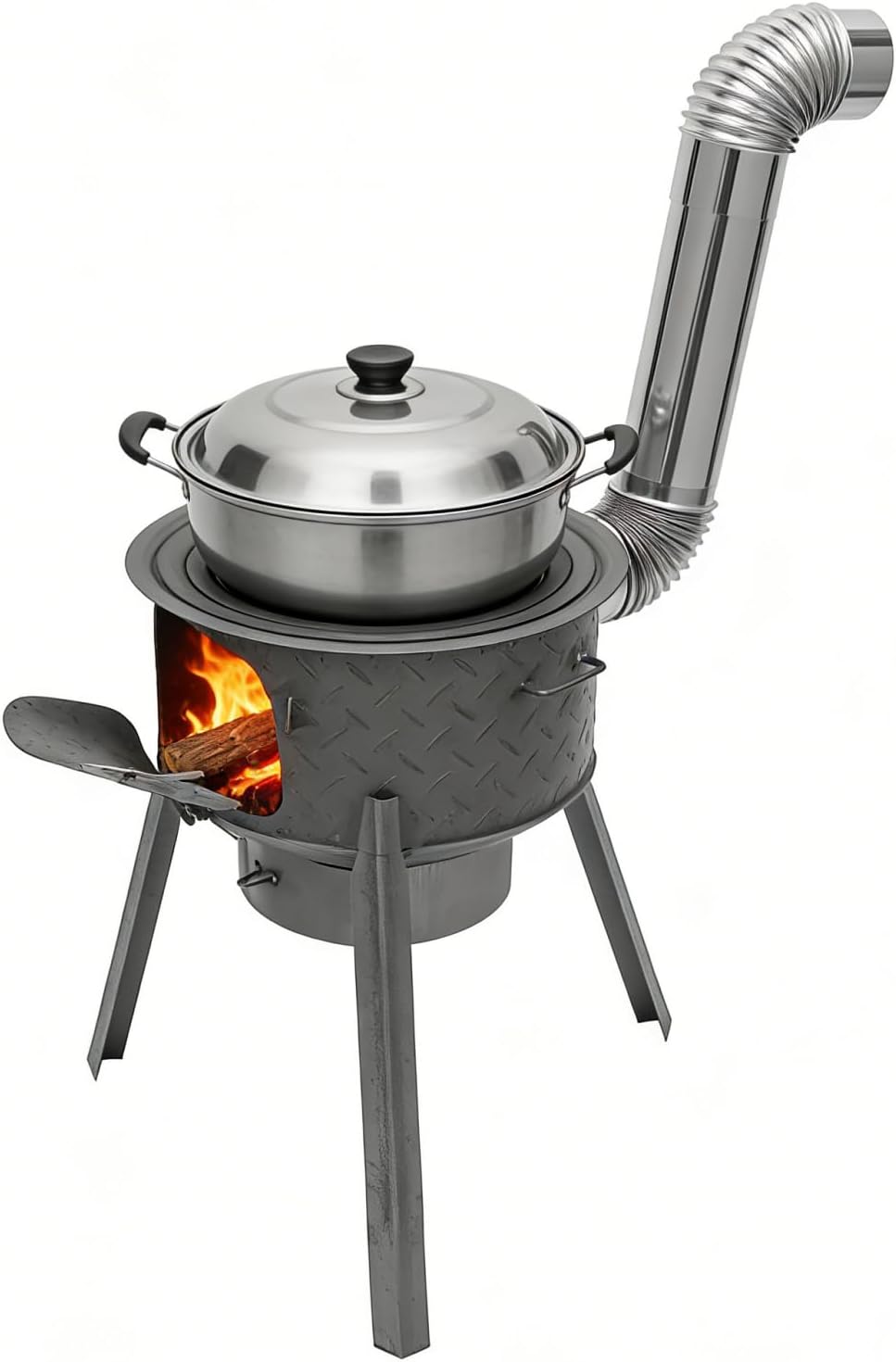 Camping Hiking Cooking - Portable Wood Burning Rocket Stove for