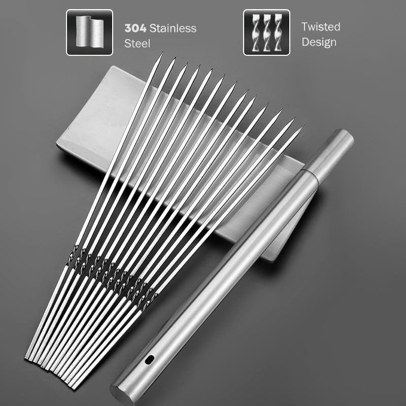 Camping Cooking Candle - Stainless Steel Barbecue Skewer Reusable BBQ