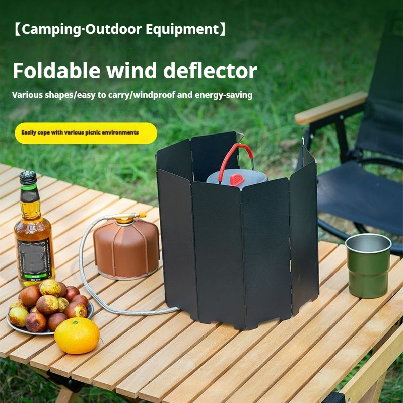 Camping Cooking Windscreen - 10 Plates Gas Stove Wind Shield