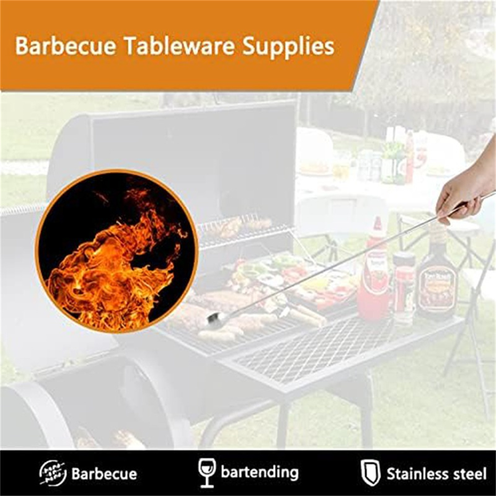 Camping Cooking Kitchen Set - Telescopic BBQ Utensils Retractable Barbecue Fork