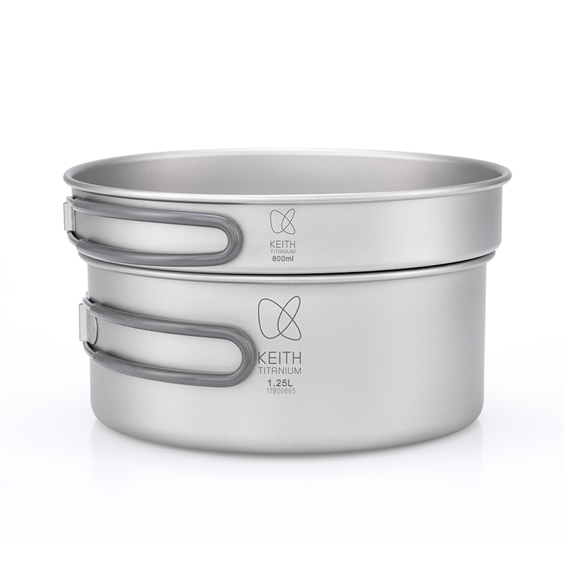 Camping Cooking Kitchen Set - KEITH Pure Titanium 2-Piece Cookware Set