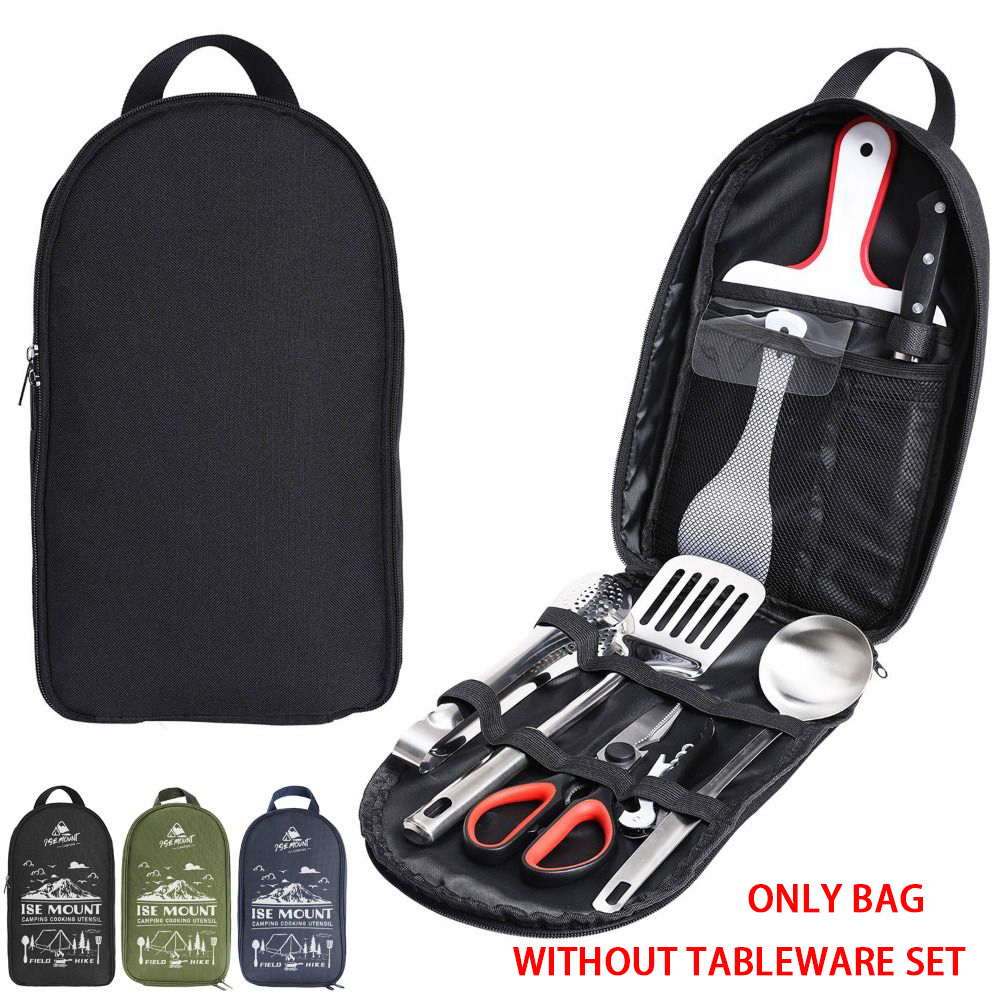 Camping Cooking Organizer - 2024 Picnic Utensil Set Storage Bag