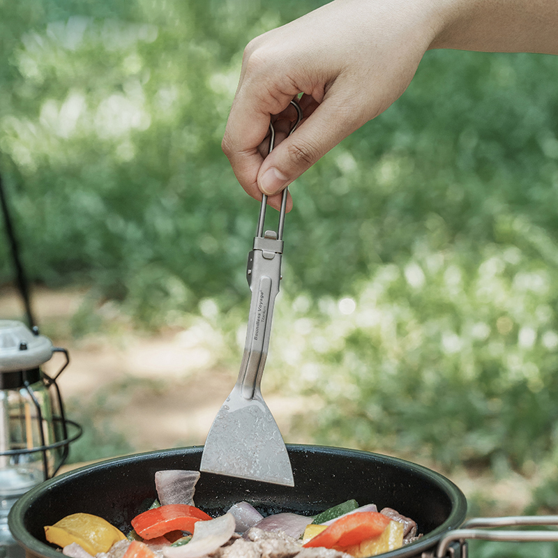 Camping Cooking Kitchen Set - Boundless Voyage Camping Tableware Titanium Spatula