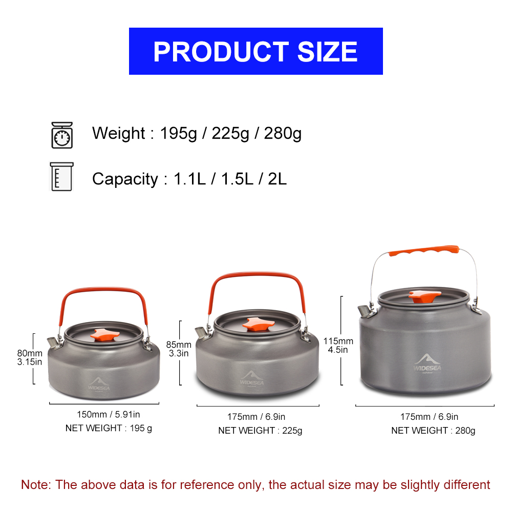 Widesea 1.1L 2L1.5L Camping Wa - огляд і ціна Camping Cooking Pot Set