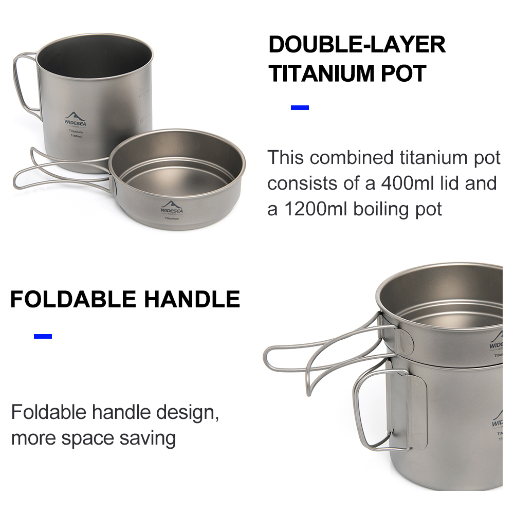 Widesea Ultralight Titanium Ca - огляд і ціна Camping Cooking Pot Set