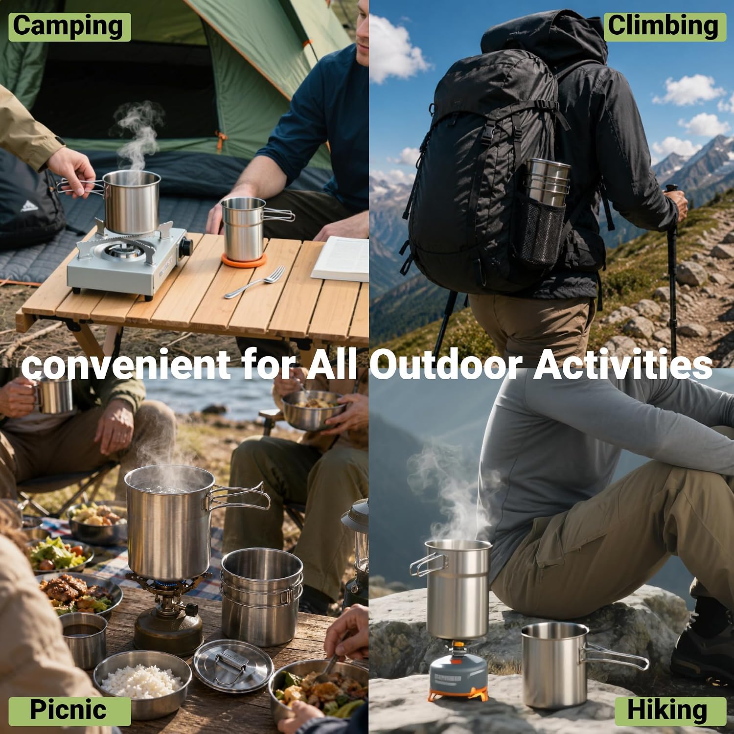 Foldable Camping Cups Mugs Cam - огляд і ціна Camping Hiking Cooking