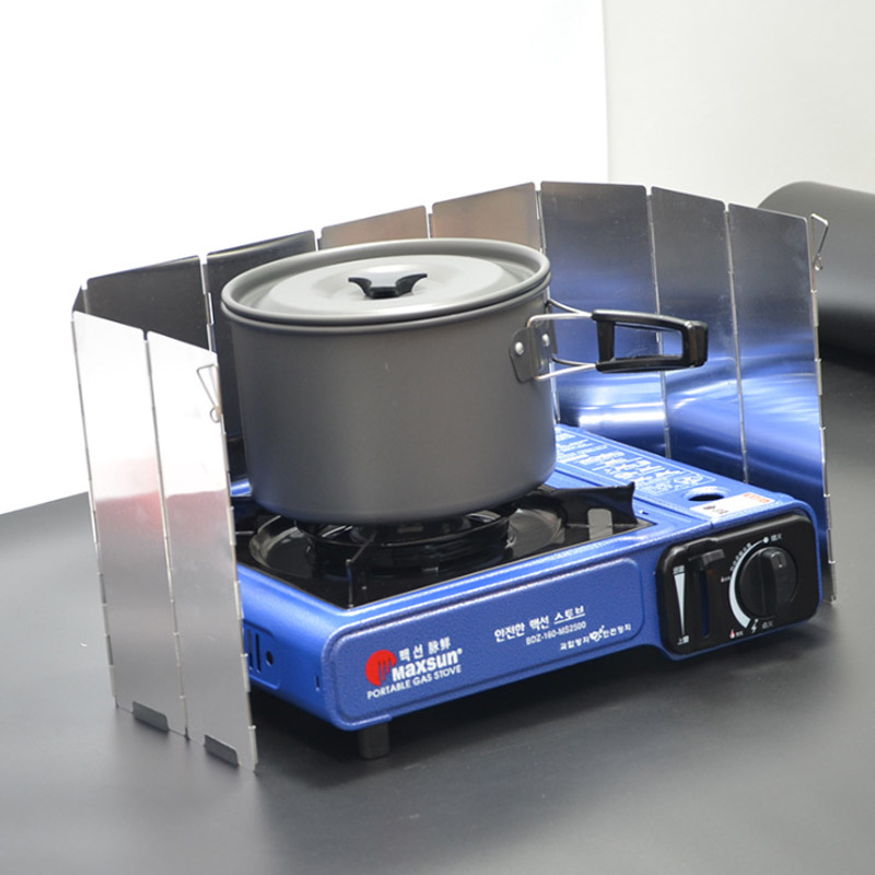 9 Plates Gas Stove Wind Shield - огляд і ціна Camping Cooking Windscreen