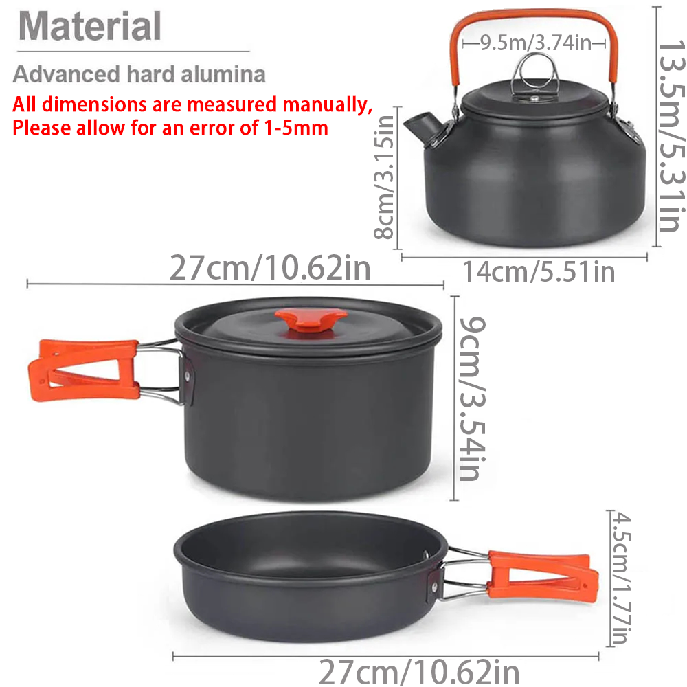 1pcs/1set Camping Cookware Kit - огляд і ціна Camping Cooking Pot Set