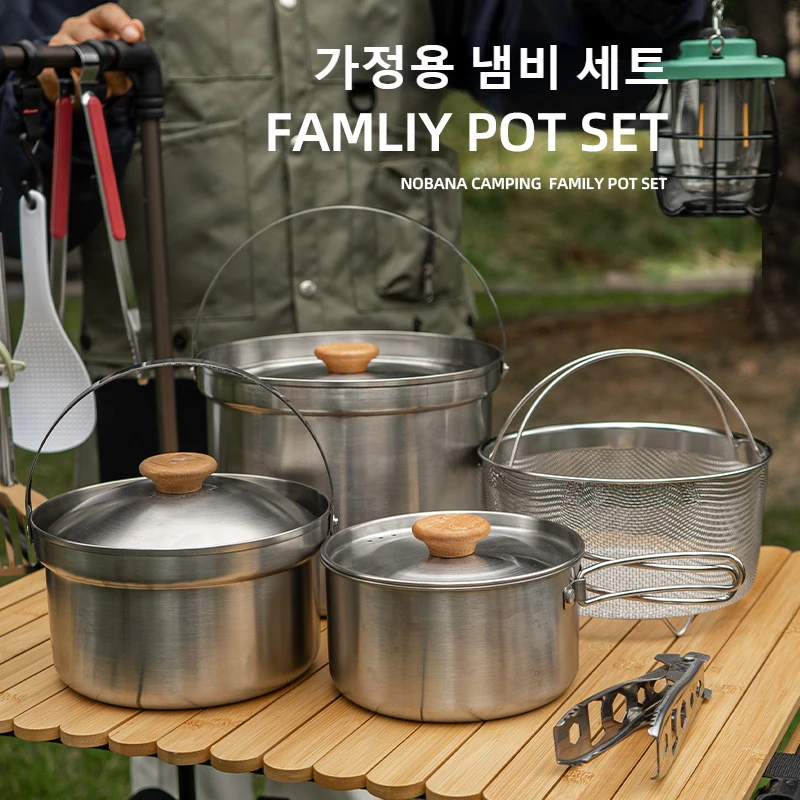 2026 New Outdoor Stainless Ste - огляд і ціна Camping Cooking Pot Set