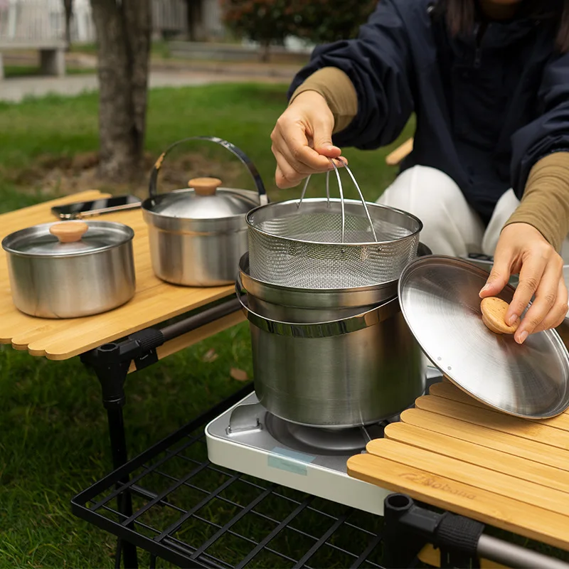 2026 New Outdoor Stainless Ste - огляд і ціна Camping Cooking Pot Set
