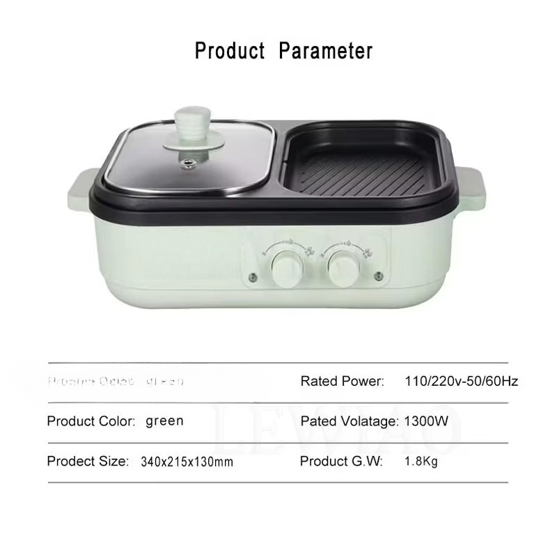 Non-stick barbecue hot pot mul - огляд і ціна Camping Cooking Electric