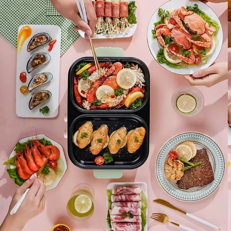Non-stick barbecue hot pot mul - огляд і ціна Camping Cooking Electric