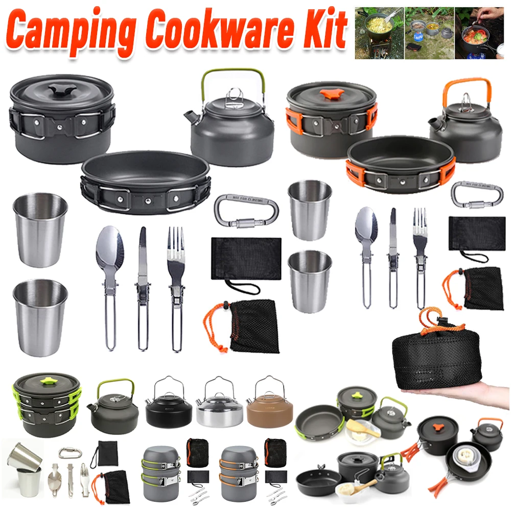 Camping Cookware Kit Kettle Po - огляд і ціна Camping Hiking Cooking