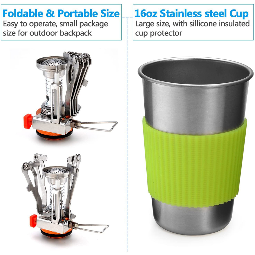Camping Cookware Kit with Stov - огляд і ціна Camping Cooking Pot Set